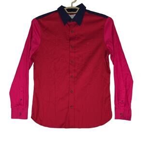 Calvin Klein‎ Slim Fit Dress Shirt Chilli Pepper Red Long Sleeve Button Front M